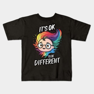 Autism Awareness Massage, It’s OK to be Different Kids T-Shirt